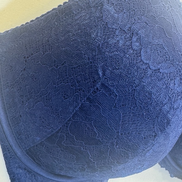INC Bra Womens Size 44C Navy Blue Lace Overlay Lightly Lined Underwire - Picture 6 of 6